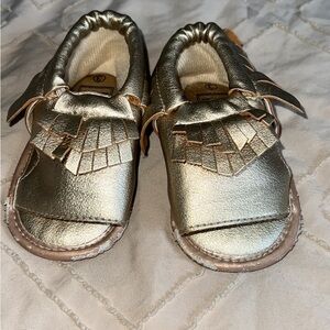 Gold Baby Gladiator Moccasin Sandal